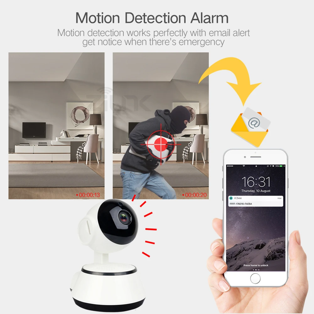  Mini Security Wifi IP Camera Home Wireless Smart HD 720P Surveillance Camera Two Way Audio SD Card  - 33021055123