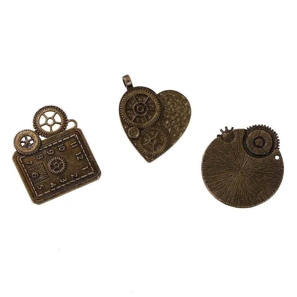 DoreenBeads из сплава цинка подвески в стиле стимпанк фиксированные смешанные Gear