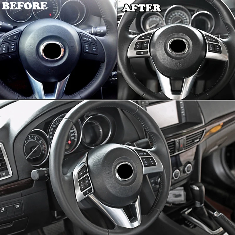 Для Mazda Cx 5 Cx5 2012 2013 2014 2015 2016 хром внутренняя кнопка переключения рулевого колеса