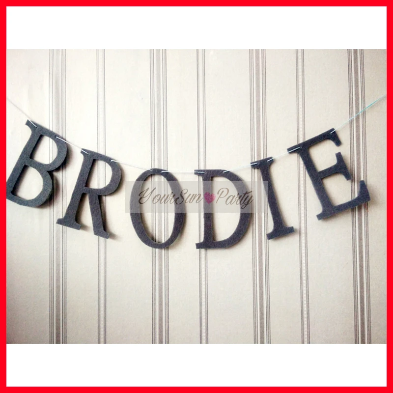 Us 15 0 Felt Chair Garlands Name Signs Handmade Buntings Brodie Baby Boy Nursery Room Door Hanging Decoration In Party Diy Decorations From Home