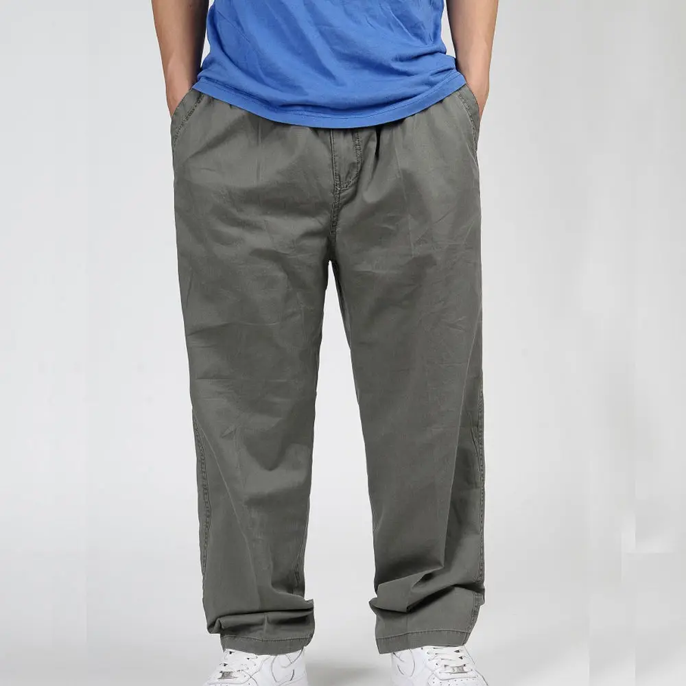 Men Big Large Size Loose Pnats Men's Summer Cotton Cargo Overalls Plus ARMY Casual Pants Trousers 4XL 5XL 6XL | Мужская одежда