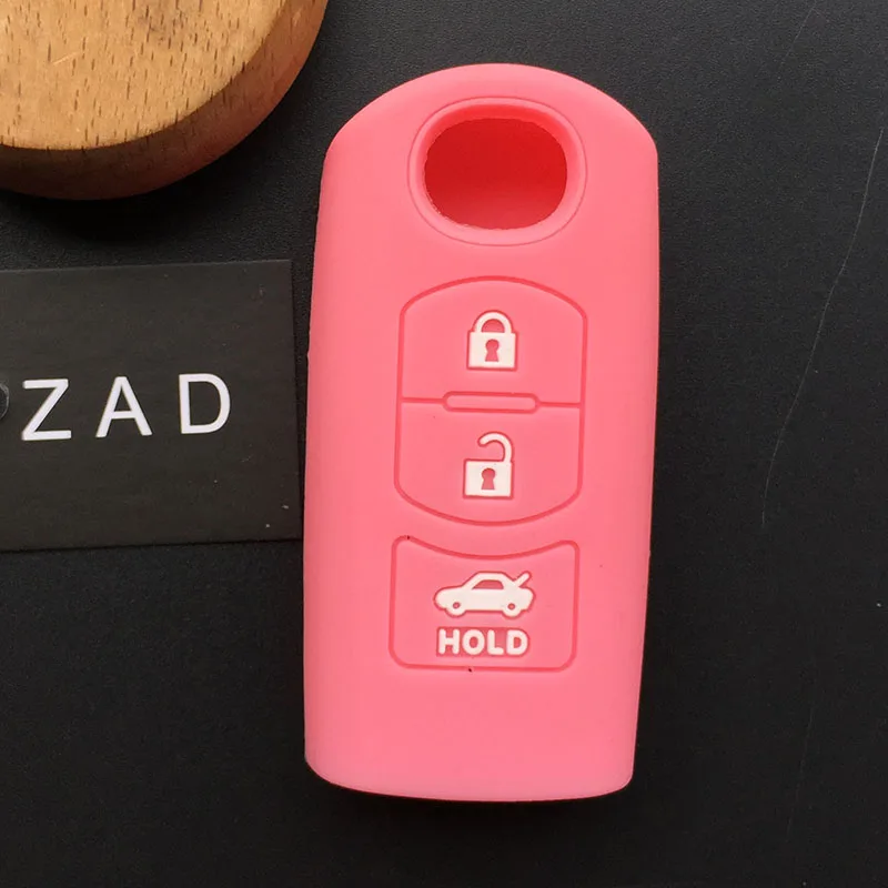 Силиконовый чехол для ключей автомобиля ZAD для Mazda 2 3 5 6 8 Atenza CX5 CX-7 CX-9 RX smart remote 3 кнопки дистанционного ключа