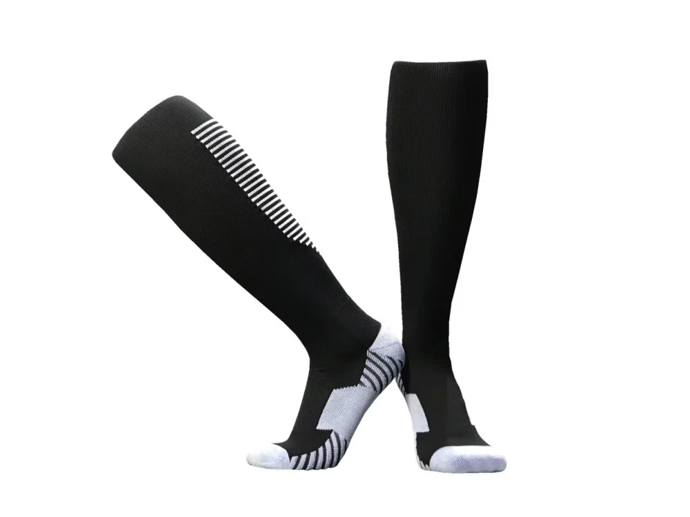 Футбольные носки для бега велосипеда альпинизма носки Длинные футбольные гетры поддержка ног стрейч Sox тонкие мужские выше колена высокие носок для бейсбола