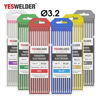 

YESWELDER 10pk TIG Welding Tungsten 3.2*175mm WP WT20 WC20 WL15 WL20 WX