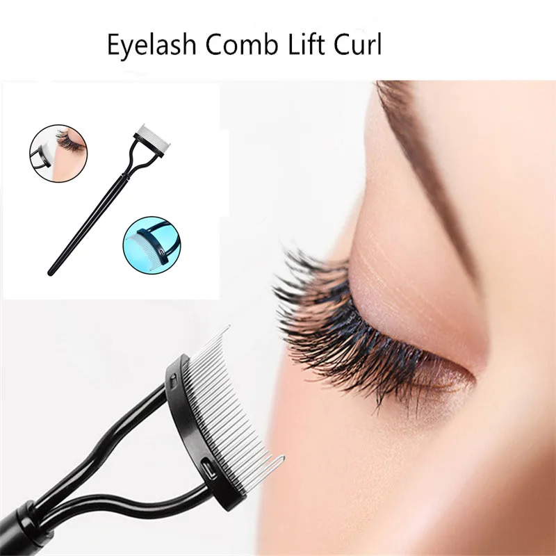 

Eyelash Comb maquillaje Lash Separator Lift Curl Metal Brush Mascara Guide Applicator Eyebrow Brush Curler Beauty Makeup Tools