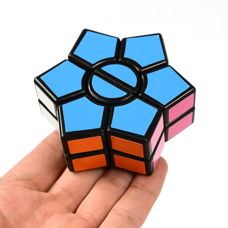 1Pcs 2 Layers Hexagonal Magic Cube Speed Cubo Anti Stress Puzzle Cube Toy Educational For Children