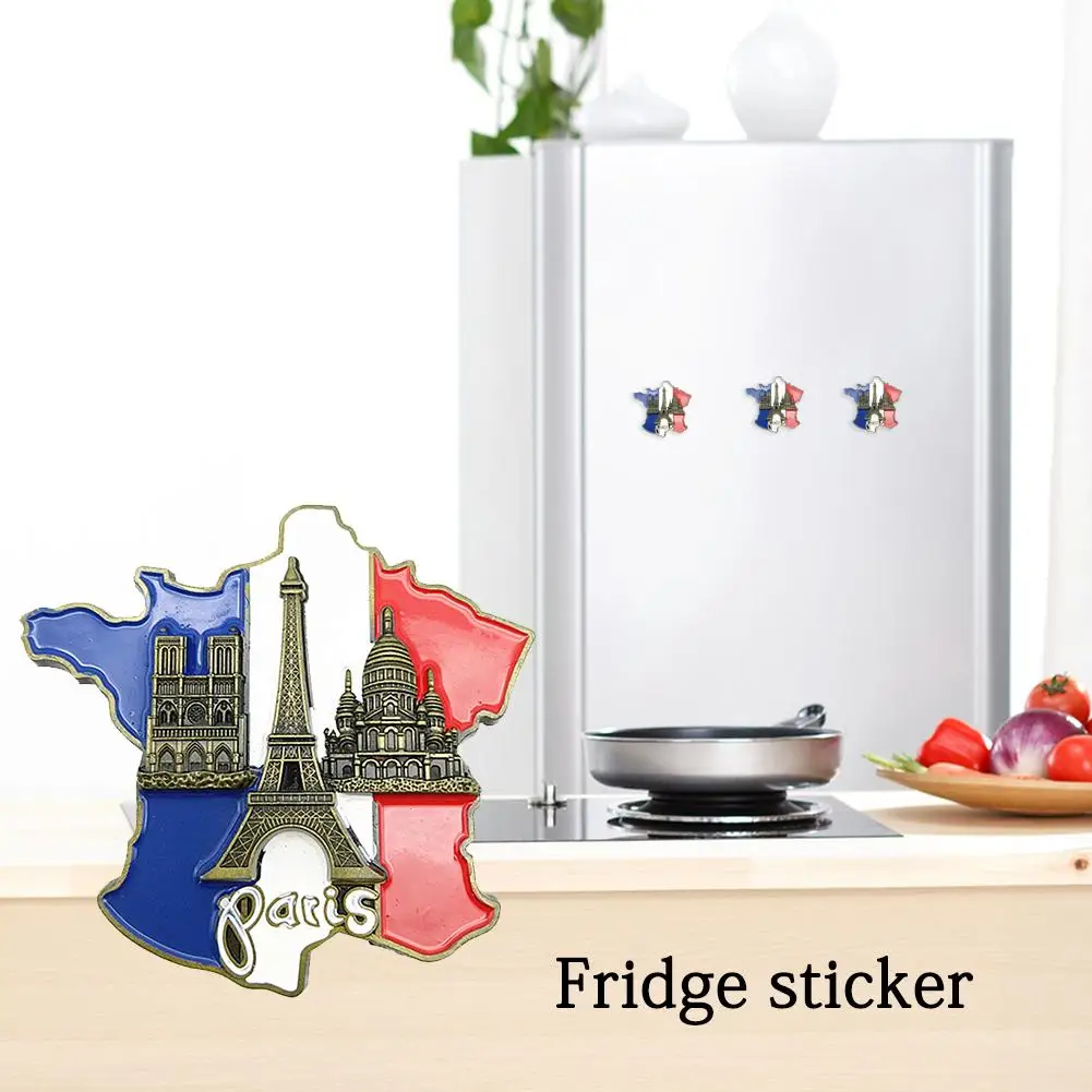 

1pcs Creative 3D Metal Magnet France Map Fridge Sticker Resin Sticker Paris Tourist Souvenir Home Decoration Dropshipping