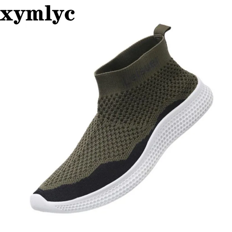 

New men's shoes soft mesh breathable casual shoes Korean Slip-On round head casual non-slip Hard-Wearing Sweat-Absorbant shoes