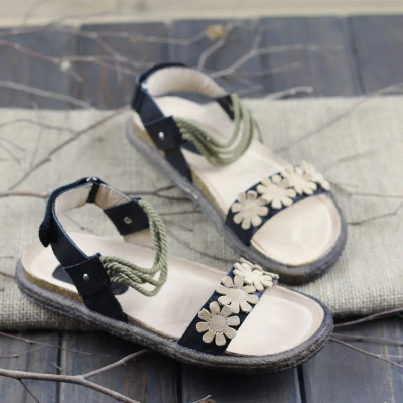 

Sandals Woman Shoes with Flat Sole Genuine Leather Slip On Ladies Sandals Ankle-wrap Women Summer Shoes (w168-8)