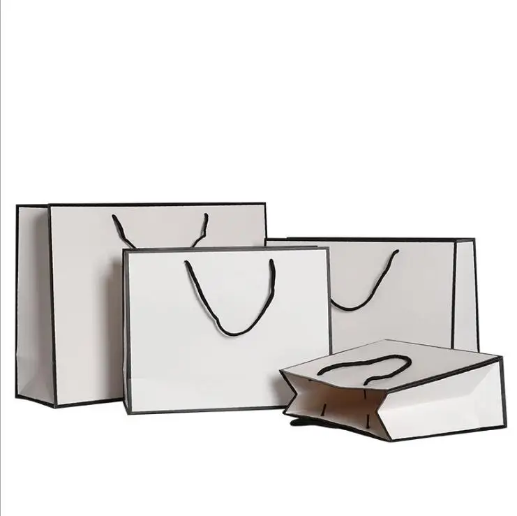 Белая Крафт-Бумага хозяйственная сумка для обуви упаковочная сумка можно подгонять логотип бренда портативные туфли с веревками упаковывая мешок