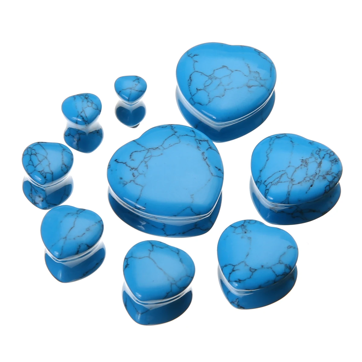 1 Pair Shellhard Heart Shaped Stone Ear Plug Fashion Flesh Tunnel Ear Expander Stretcher For Women Femme Jewelry