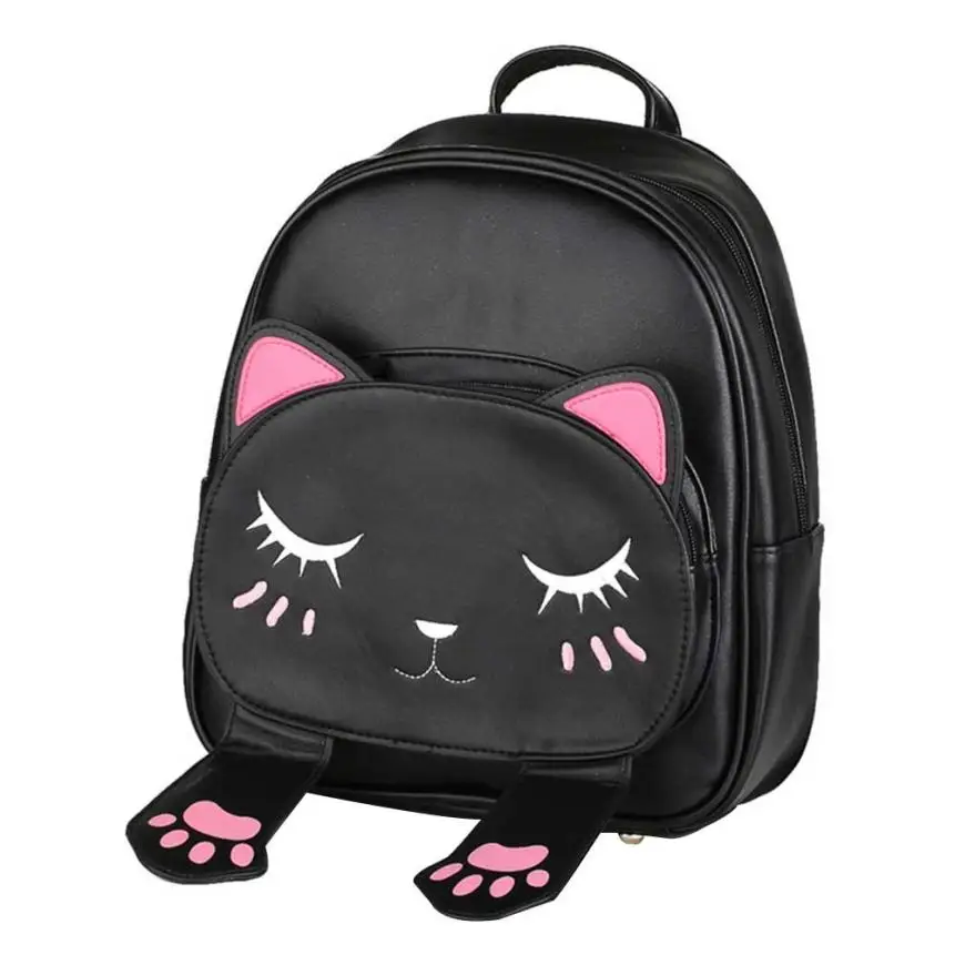 Leather Backpack Women Mini Backpack Cute Cat Printing Backpacks Women Casual Daypack Rucksack Satchel Mini Backpacks Bags#30