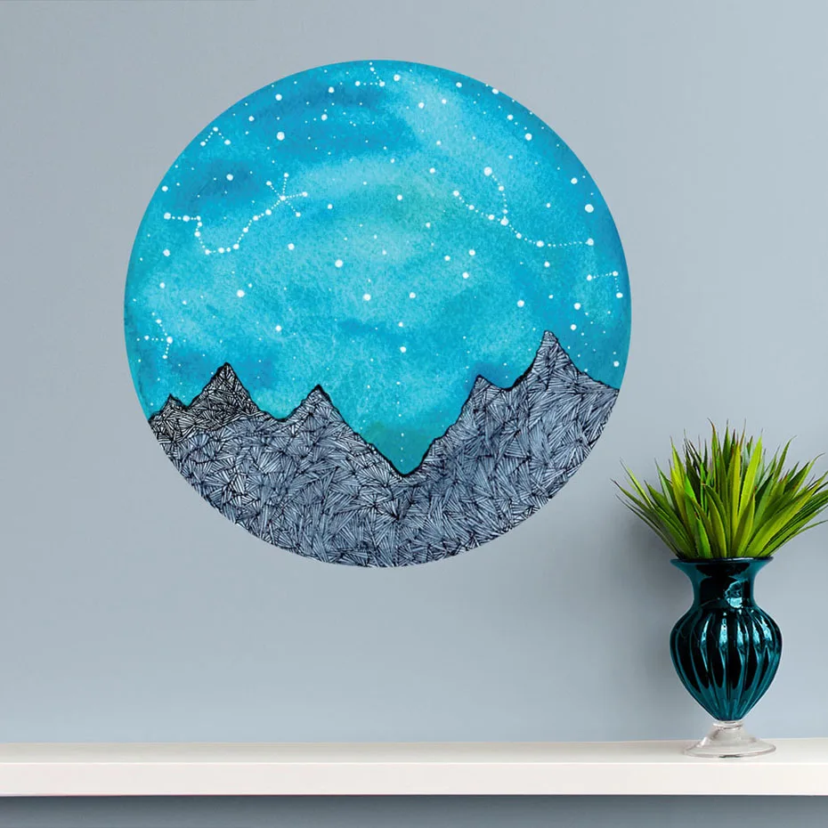 

Scorpio and Taurus Constellations Decal Colorful Africa Map Wall Sticker Waterproof Nature Wall Art For Living Room Home Decorat