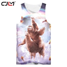 CJLM модный Забавный топ на бретелях для мужчин/женщин космический ленивый кот езда Альпака 3D принт жилет Harajuku стиль уличная топы