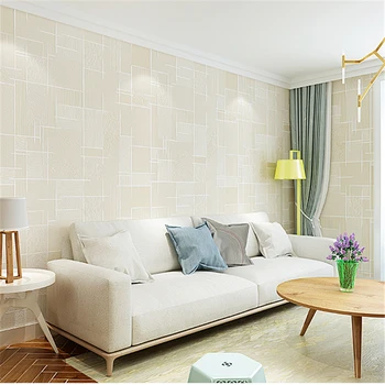 

beibehang New high-end simple lattice modern non-woven solid color wallpaper bedroom living room background wall plain wallpaper