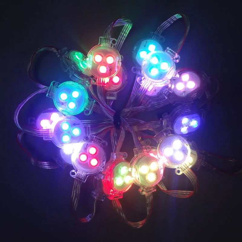 DC12V WS2811 IC диаметр 30 мм IP68 адресуемый 0 72 Вт (3 светодиода) RGB полный цвет прозрачная