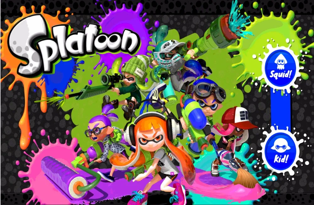 

7x5FT Splatoon Squid Kid Custom Photo Studio Backdrop Background Vinyl 220cm x 150cm