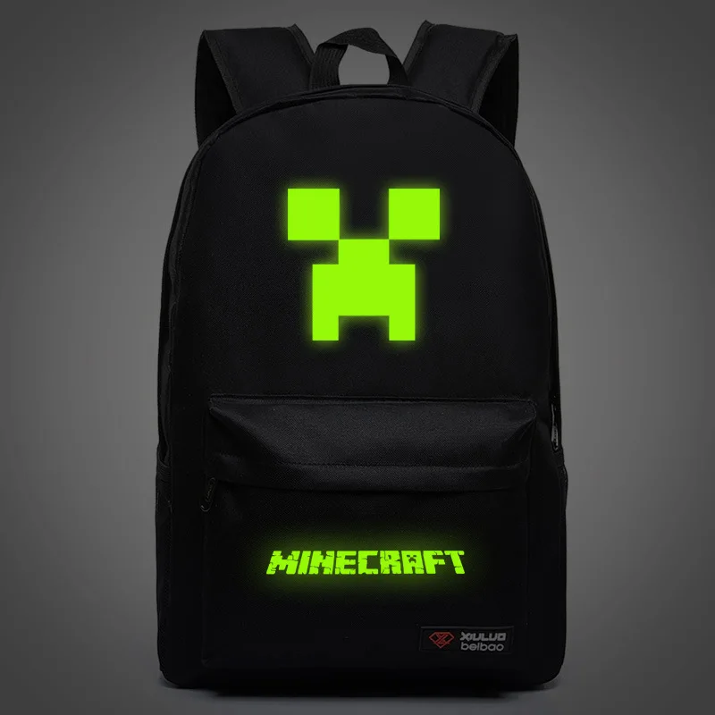 

Teenagers Minecraft Backpack Children School Bags Game Night Glowing Backpacks Sac A Main Rucksacks For Boys Mochila Escolar