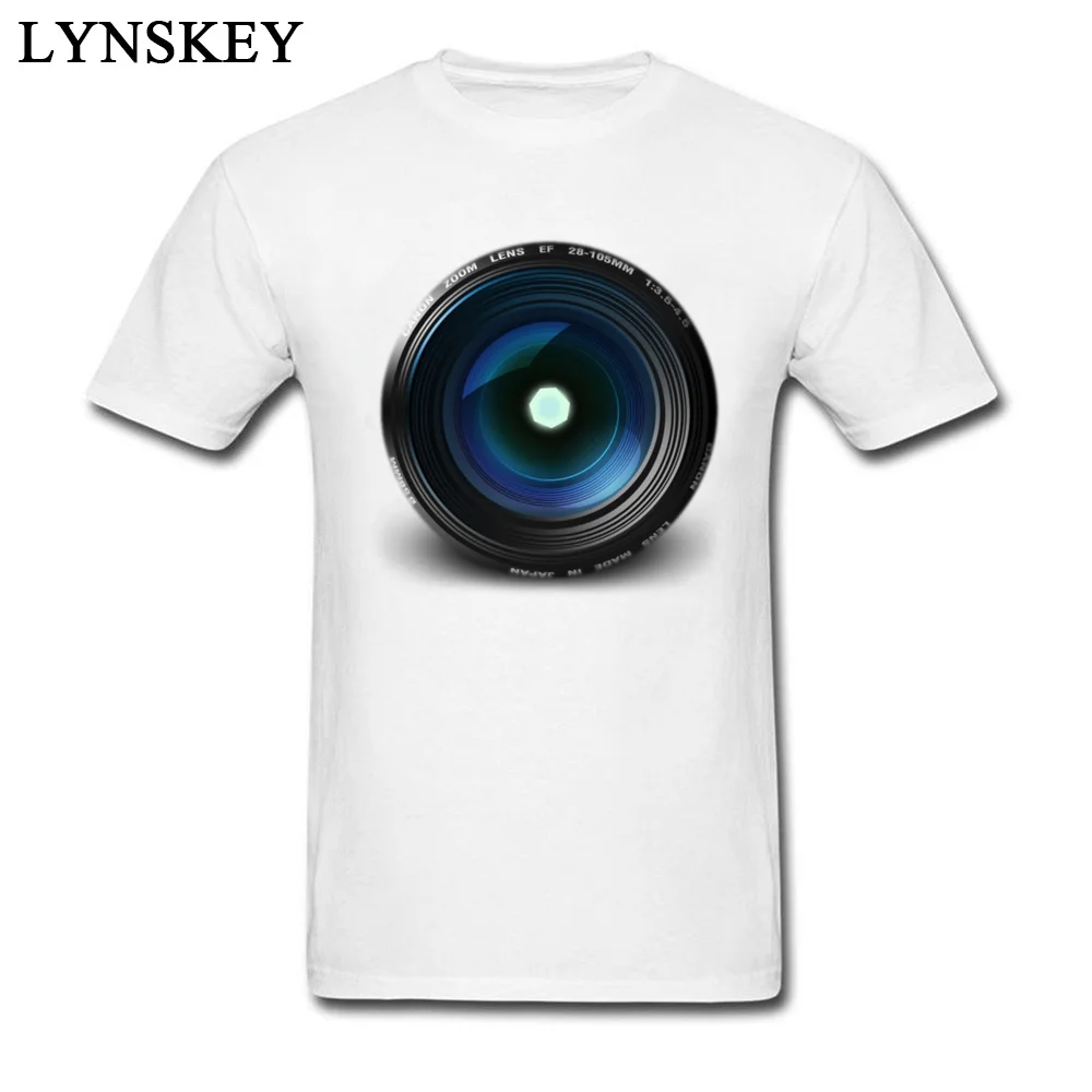 T-shirts Summer Short Sleeve Special Round Neck Cotton Tops Shirts Design Fall Camera Lens Clothing Shirt for Men Top Quality Camera Lens white
