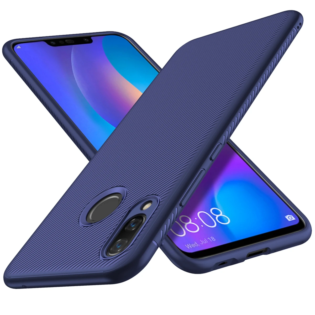 Чехол для Samsung Galaxy M20 M10 силиконовая текстура углеродное волокно