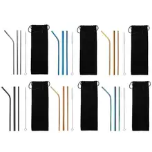 1/5 шт. многоразовые, для питья соломы Нержавеющая сталь металлическая соломинка с чистящая щетка для дома Вечерние Барные аксессуары