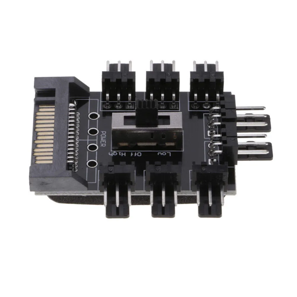 SATA 1 to 8 Fan Channel Hub 12V 3Pin Power Supply Splitter Adapter PC JLRL88 | Компьютеры и офис