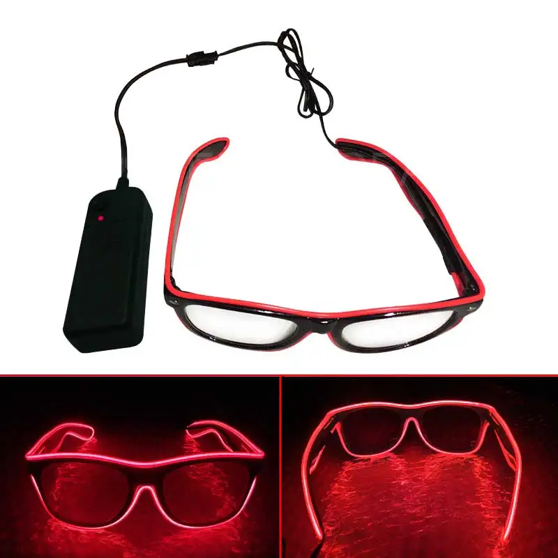 

10 colors Flaring Glasses Bar Party Fluorescent Dance DJ Bright Glasses EL Wire Neon LED Light Glow Atmosphere Activing Props