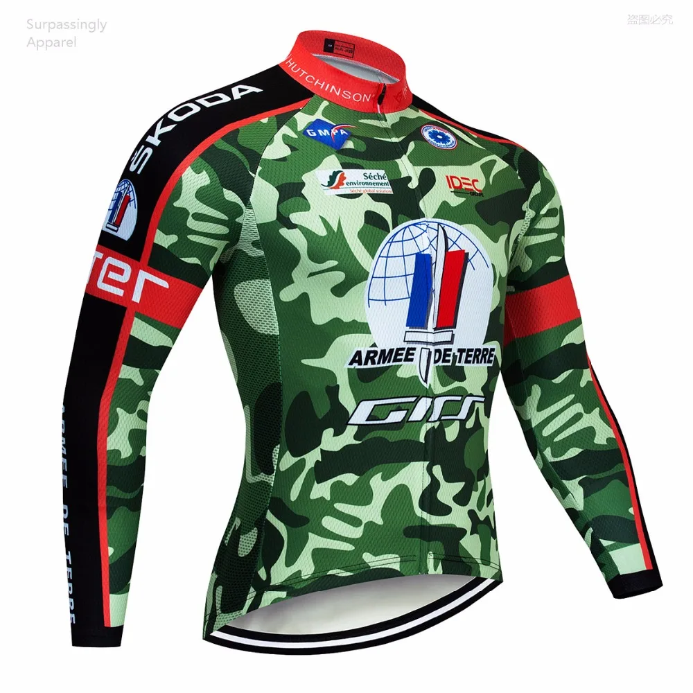 

2019 Spring UCI Team Men Pro Camouflage Cycling Jersey Long Sleeve Cycling Shirt Bike Bicycle Clothes Clothing Ropa Ciclismo