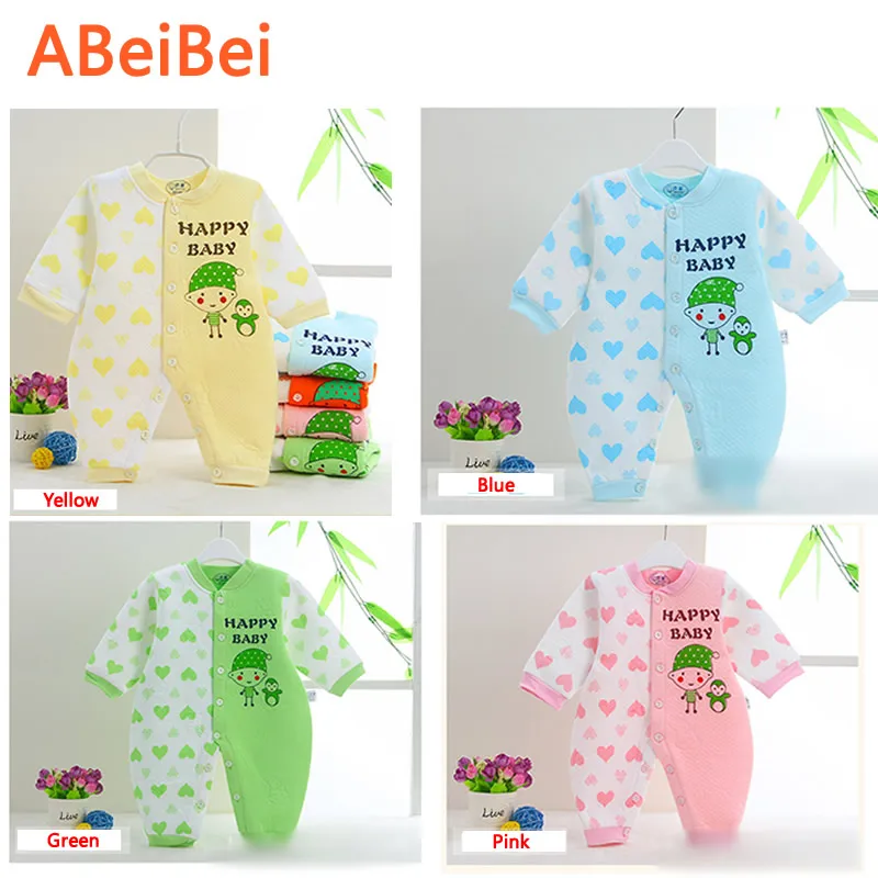 

Cute character baby rompers Spring autumn winter long trousers Warm soft Unisex o-Neck single breasted freeshipping