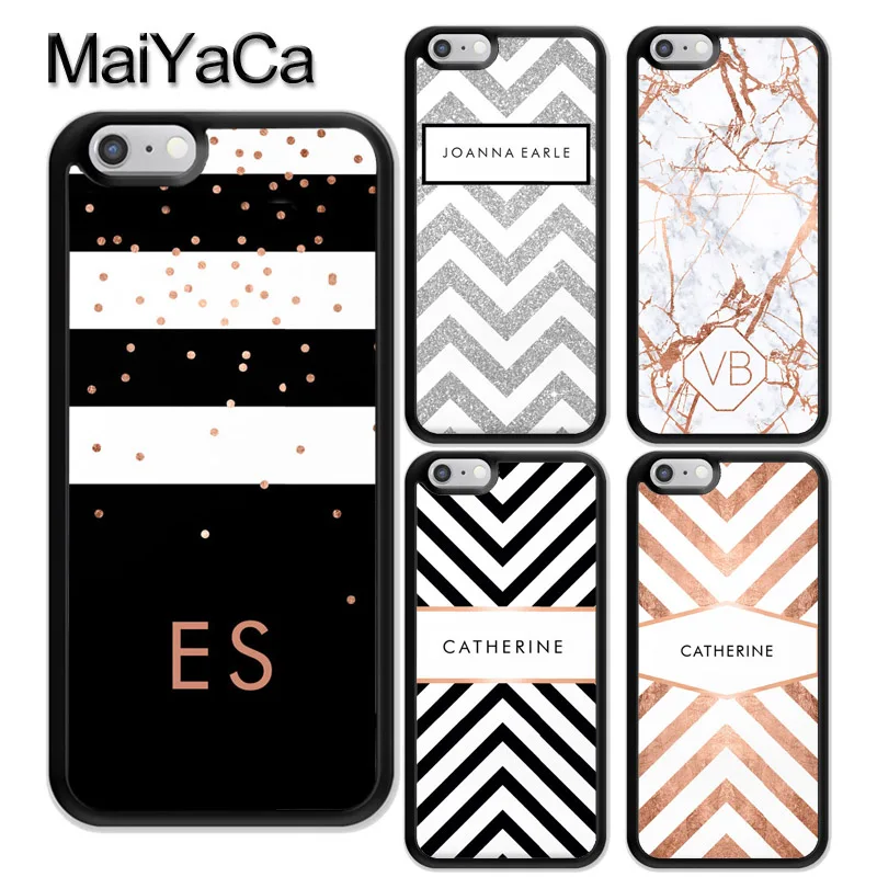 

MaiYaCa PERSONALISED CUSTOM NAME MONOGRAM LETTER INITIALS Soft TPU Case For iPhone 6 6S 7 8 Plus X XR XS MAX 5S Back Shell Cover