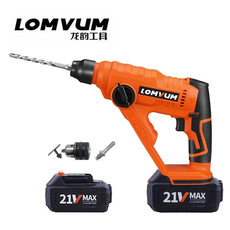 

21V additional Lithium Battery Cordless Hammer Drill Rotary Hammer electric Impact Drill ceramic tile Screwdriver Power Tools