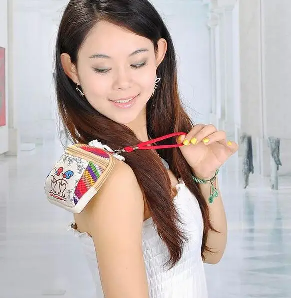 

New ethnic embroidery bags embroidered Clutch key case purse handbag mini cards Coins phone bag Shoulder messenger bag