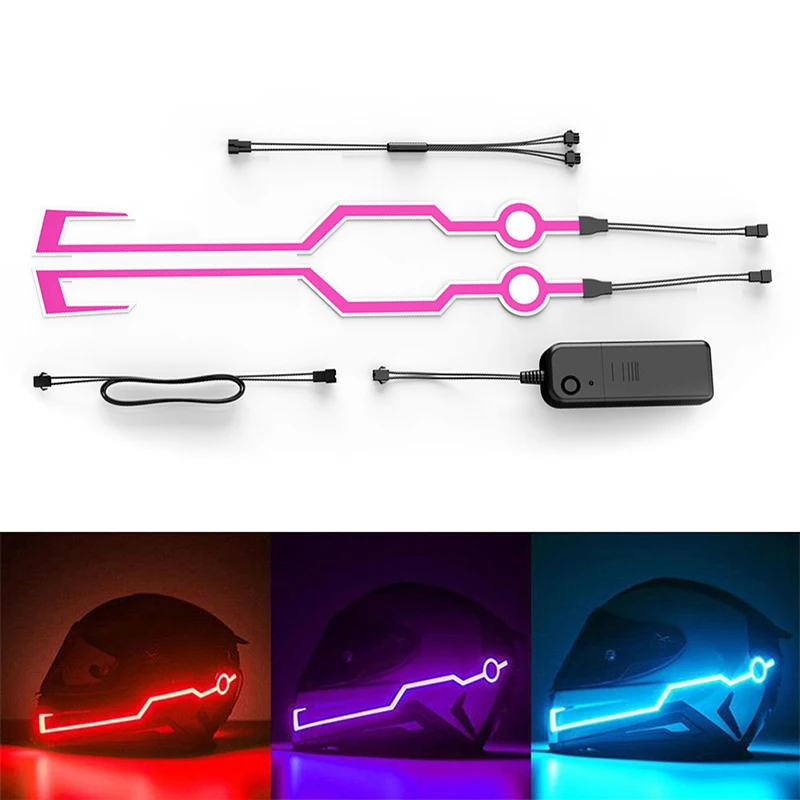 

DIY Helmets Mode Night Time Riding Signal Flashing Lights Strip Bar Easy Install Motorcycle Helmet Cold Lights Kit