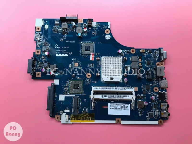 

PCNANNY for Acer 5542 5542G Motherboard S1 DDR3 MBTZG02001 NEW75 LA-5912P MB.TZG02.001 + free CPU No video Card