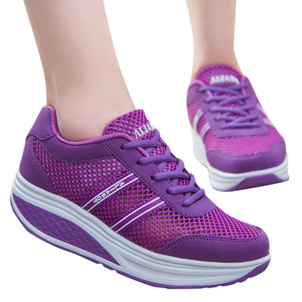 

2019 Women Sneakers Women's Fashion Casual Mesh Wedges Sports Running Sneakers Walking Shake Vulcanized Shoes woman Dropshipping