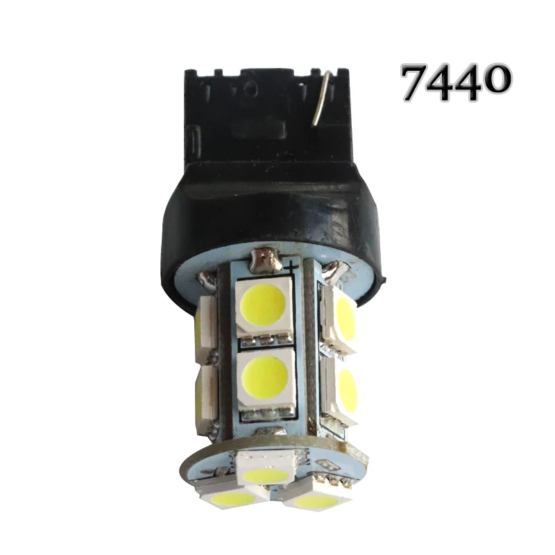 100 шт. Автомобильный светодиодный T20 W21W 7440 7443 13 SMD 5050 13smd сигнал поворота светильник