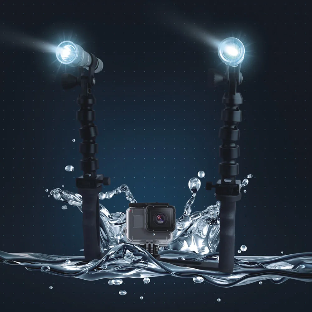 

100M 900LM Underwater Diving Video Camera Photography Torch Flashlight Gooseneck Arm Tray for GoPro HERO 6/5 @8 JDH99