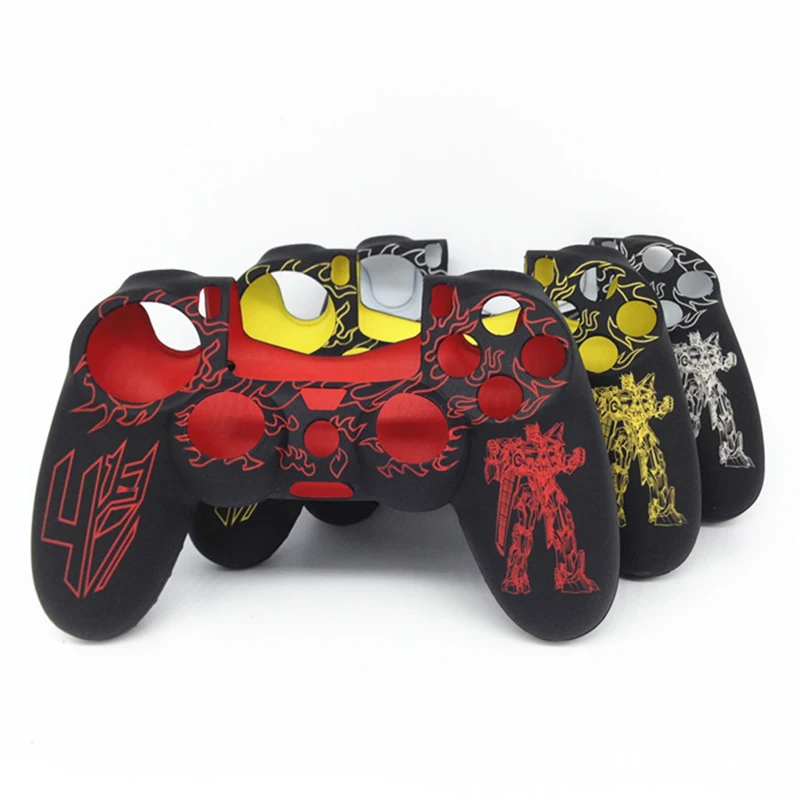

Premium Soft Silicone Rubber Case Cover For Play Station Dualshock 4 PS4 DS4 Controller Skin Shell With 2 Thumb Stick Grips Caps