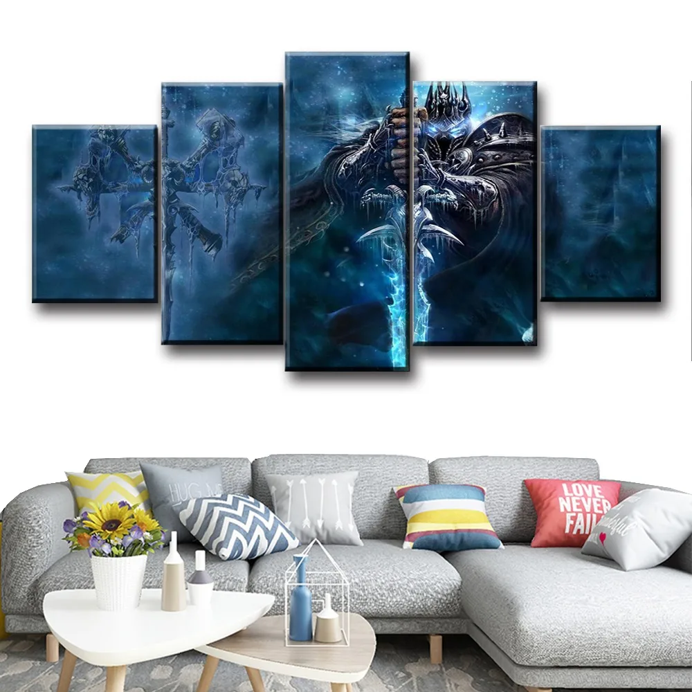 5 Piece World of Game Painting Children Room Decoration Dota Game Modern Decorative Canvas Wall Art