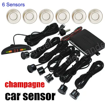 

best selling Car LED Parking Sensor Assistance Reverse Backup Radar Monitor System Display 6 Sensors 9 colors for option