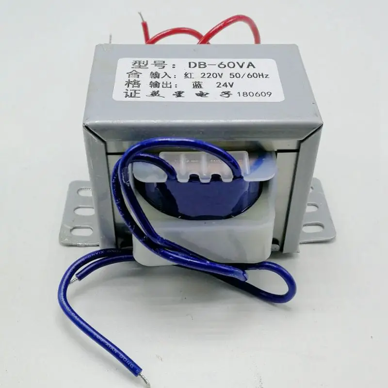 Transformateur 220v 24v EI66 60 Вт силовой трансформатор DB-60VA 220 V-24 V 2.5A переменного тока 24V Контроль питания