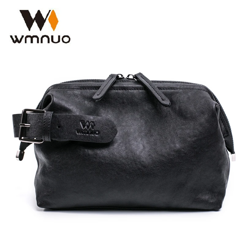 

Wmnuo Men Hand Bags Genuine Leather Soft Sheepskin Men Clutch Wallet 2018 Fashion Men HandBag Casual Good Touch Phone Ipad Bag