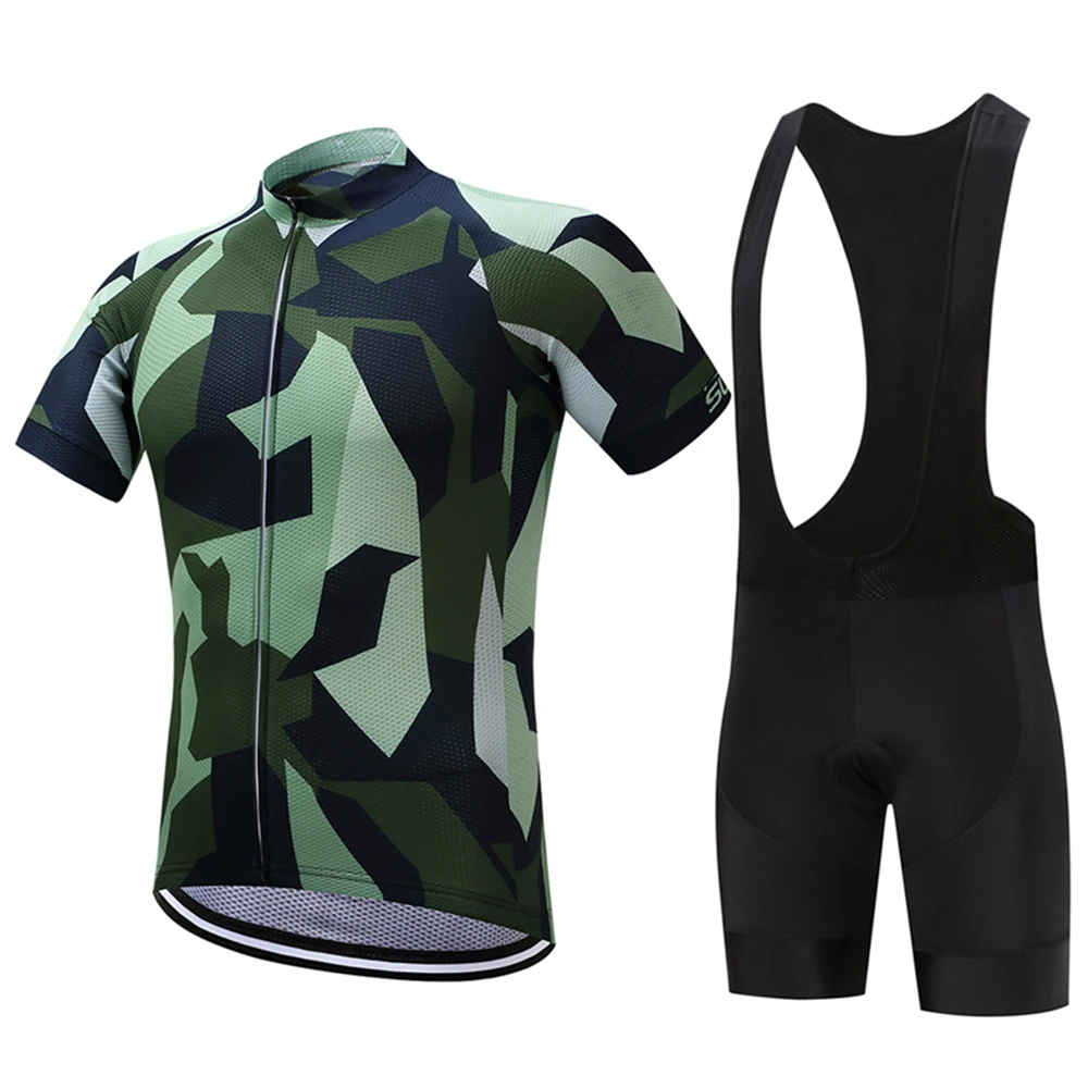 

2018 New Brand Summer Short Sleeve Cycling Clothing Set Bib Shorts Roupa Cycling Jersey Sets 9D GEL Pad MTB Bicycle Cycling Kit