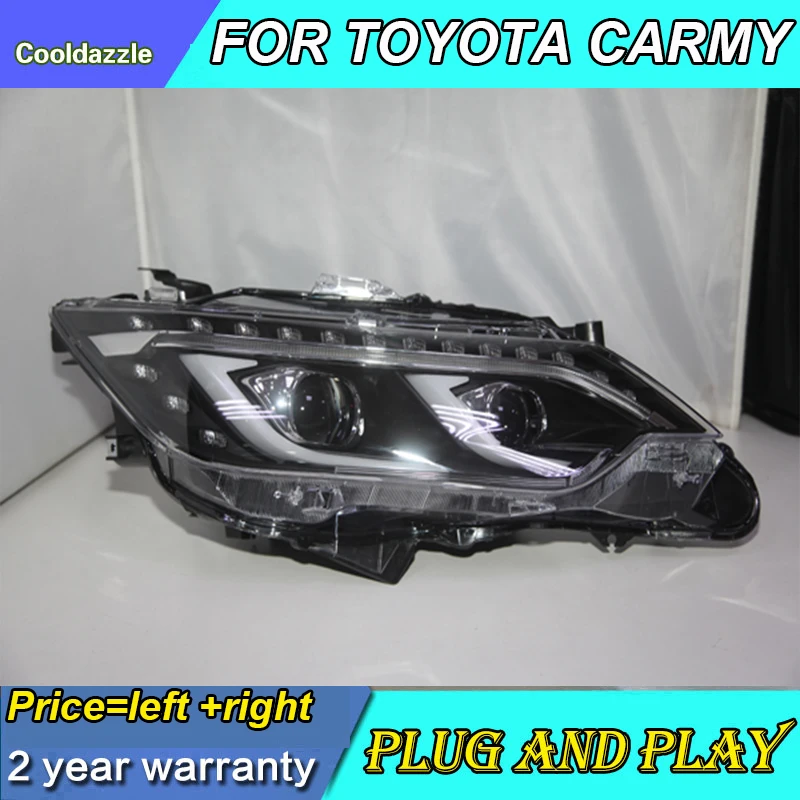 Фары для Toyota Camry 2015 года передние фары поворотный сигнал дневные ходовые огни