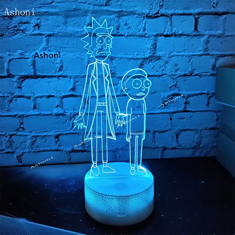 

Cartoon Rick and Morty 3D LED Table Lamp Touch Colorful 7 Color Change Acrylic Night Light Decorative Lamp Kids Gift