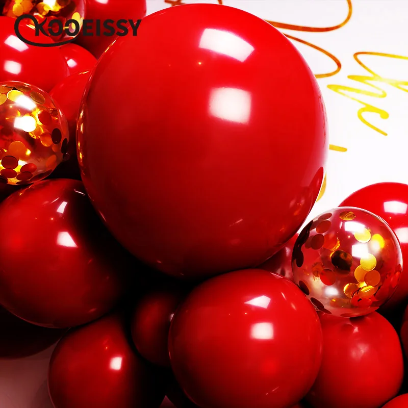 

10 Inch Metallic Red Heart Ruby Agate Red Balloon Wedding Room Valentine Day Decorated Date Red Pomegranate Red Balloon Party