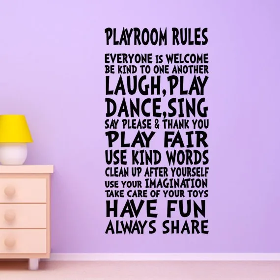 Buy Playroom Rules Wall Decor Wall Art Sign for