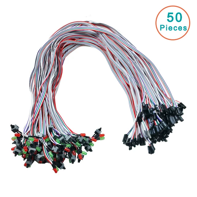 50pcs/lot Case Desktop ATX Power On Reset Switch Cable With HDD LED Light For PC Computer -R179 Drop Shipping 10pcs lot pc computer desktop atx power on supply reset switch connector cable cord drop shipping