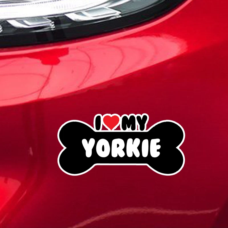 YJZT 15*7 1 см I Heart My Yorkie Dog Bone ПВХ автомобильный бампер автомобильные наклейки