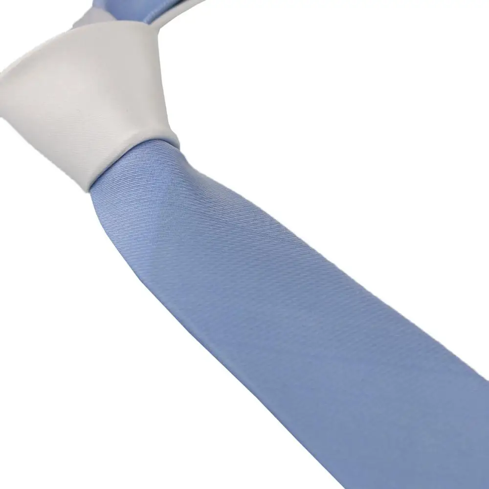 Coahella Галстуки контрастного дизайна два тона жаккардовый галстук микрофибровая ткань обтягивающий галстук 6 см(22 цвета на выбор - Цвет: White Sky Blue